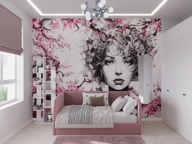 "Детская комната в мягком лофте с яркими акцентами и функциональной мебелью"